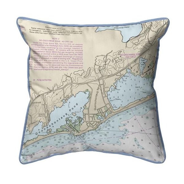 Betsy Drake Betsy Drake SN13215B 12 x 12 in. Block Island Sound - Quonochontaug; RI Nautical Map Small Corded Indoor & Outdoor Pillow SN13215B
